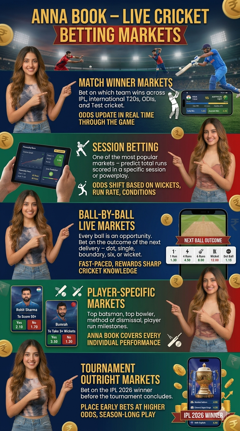 Anna Book Live Cricket Betting Markets