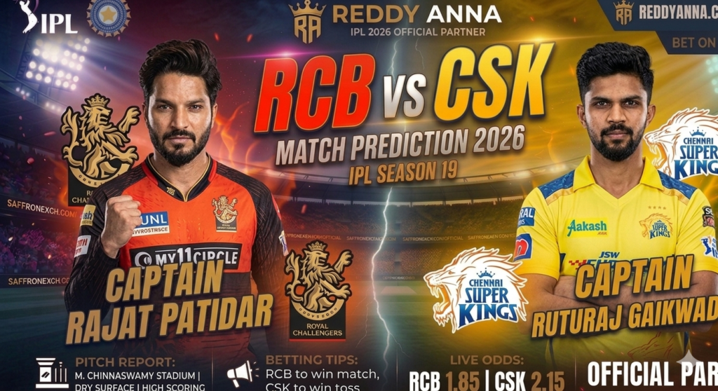 RCB vs CSK Match Prediction: Who Will Win Today? Chinnaswamy Pitch Report & Betting Tips