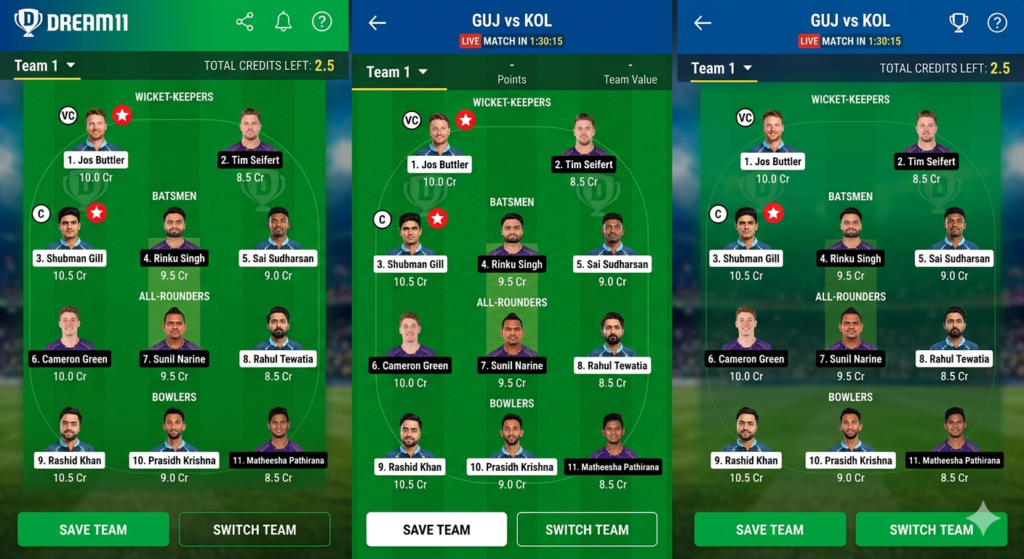 🏏 GT vs KKR Dream11 Prediction – Reddy Anna Betting Tips & IPL Match 25 Preview 2026
