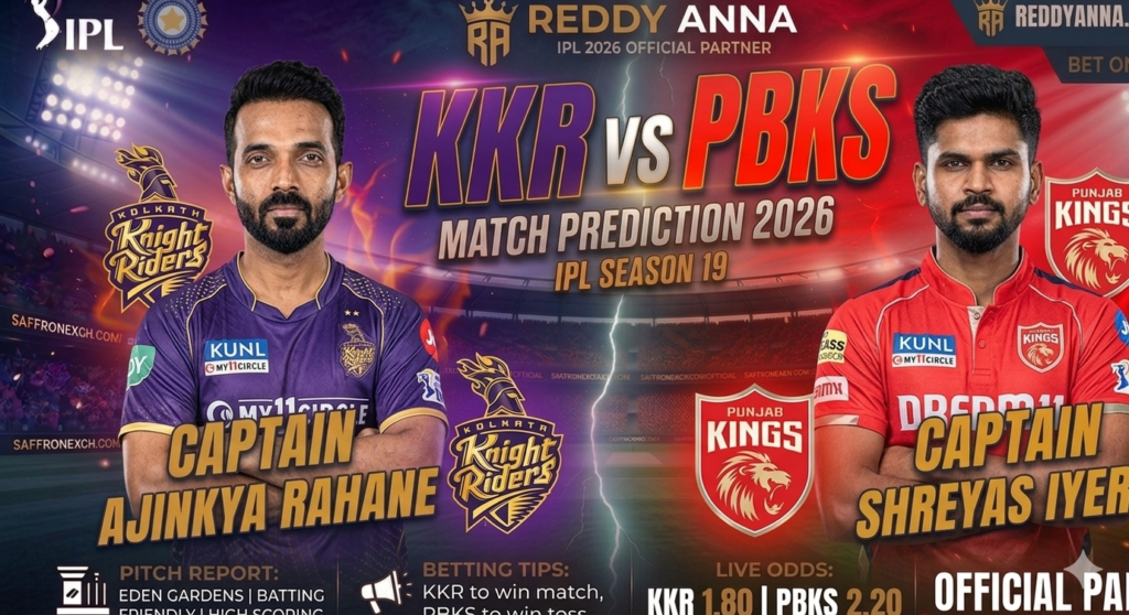 KKR vs PBKS Match Prediction: Who Will Win Today? Eden Gardens Pitch Report & Betting Tips