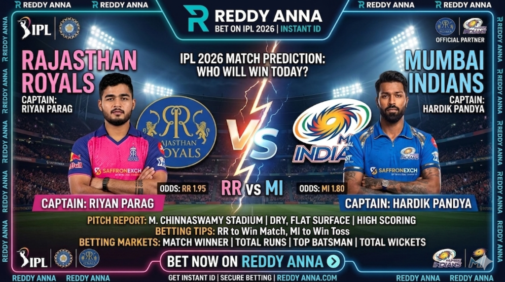 RR vs MI Match Prediction: Who Will Win Today? Jaipur Pitch Report & Betting Tips IPL 2026