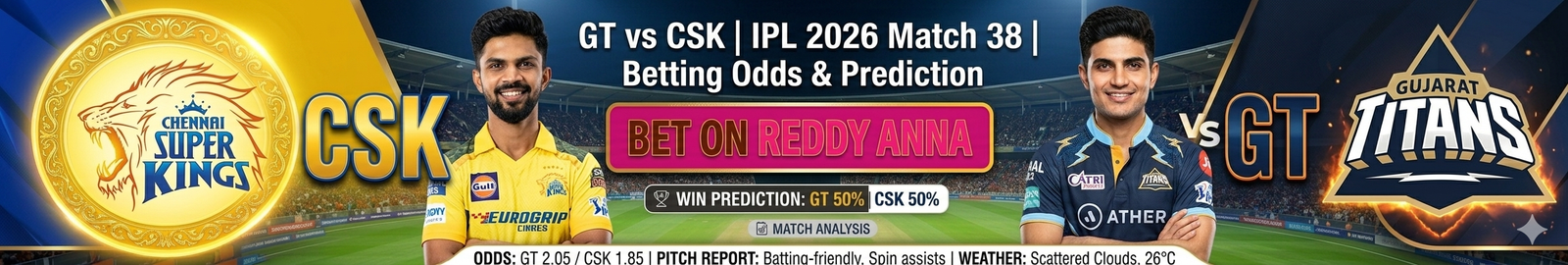 csk vs gt bet on ready anna book