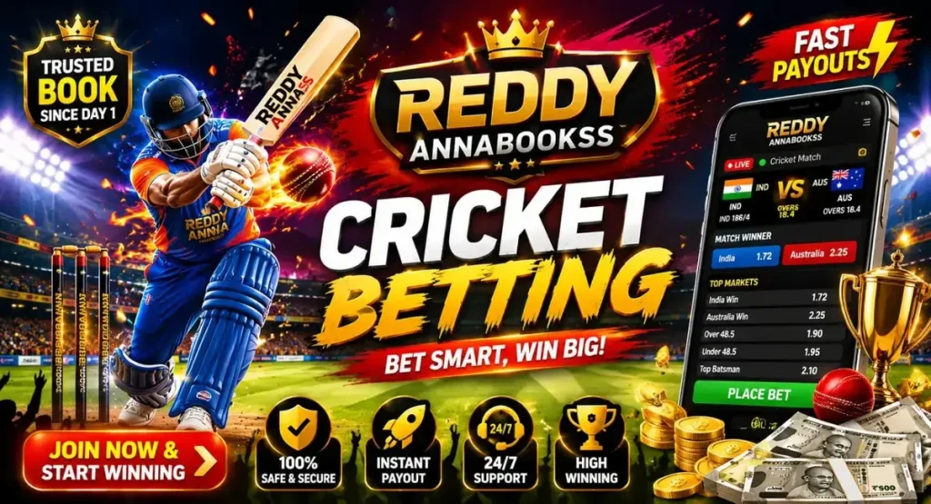 Online cricket betting on Reddy Anna – IPL live odds and instant cricket ID