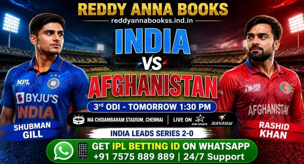 IND vs AFG 3rd ODI match preview - Reddy Anna Books cricket betting guide at MA Chidambaram Stadium Chennai