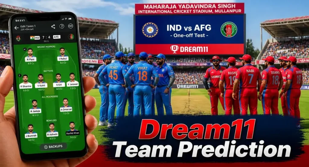 IND vs AFG Dream11 team prediction at Mullanpur stadium with Kohli and Rashid Khan