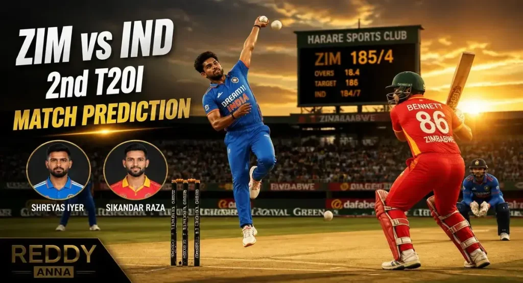 ZIM vs IND 2nd T20I Match Prediction Reddy Anna