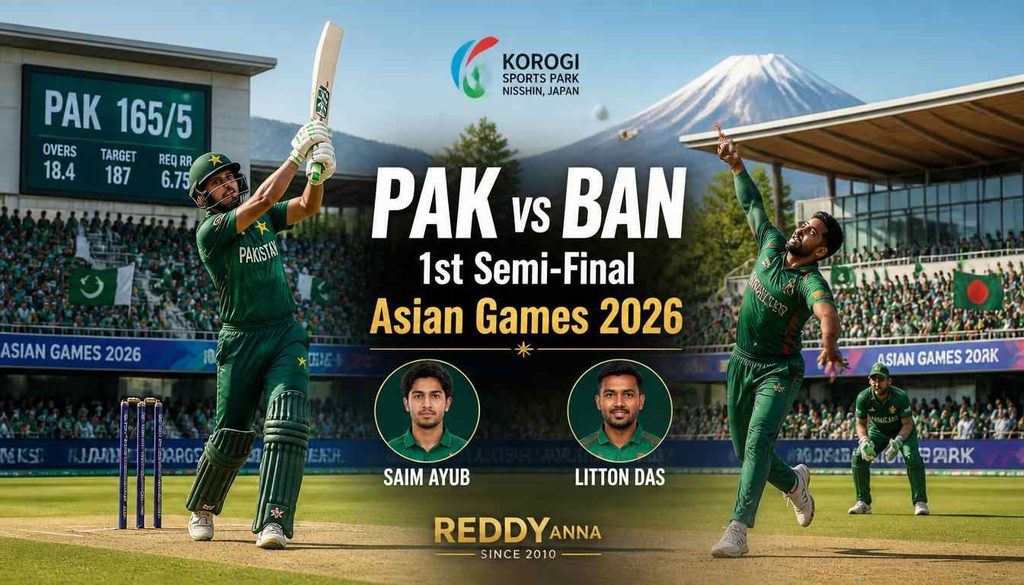 PAK vs BAN 1st Semi-Final Asian Games 2026 Match Prediction Reddy Anna