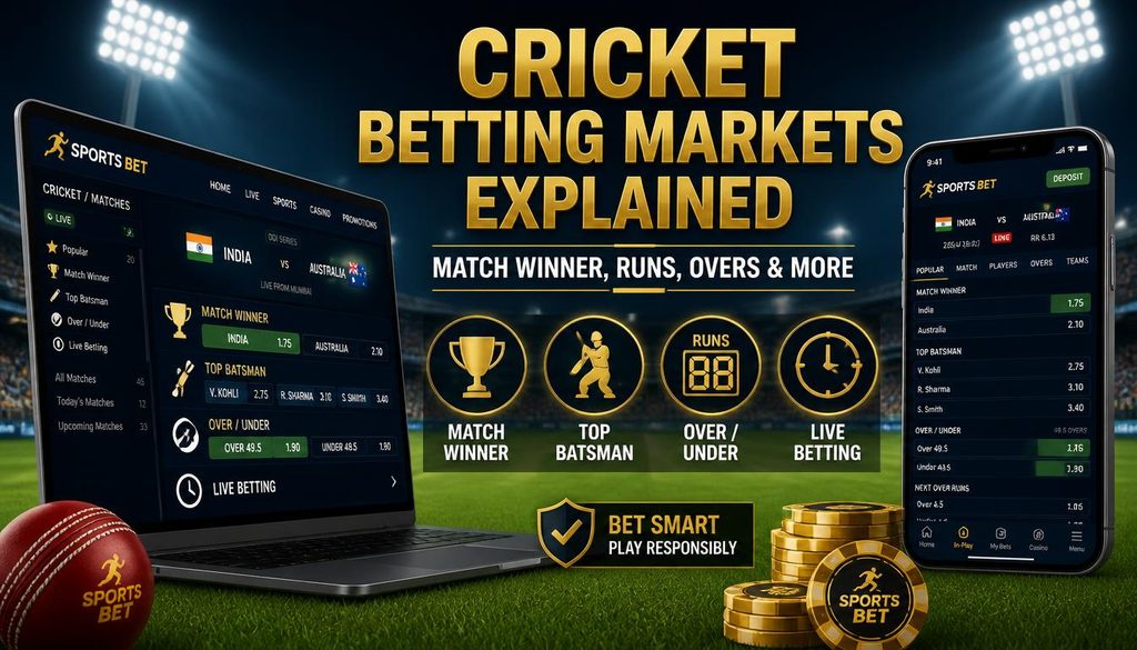 Cricket Betting Markets Explained Match Winner Runs Overs Guide