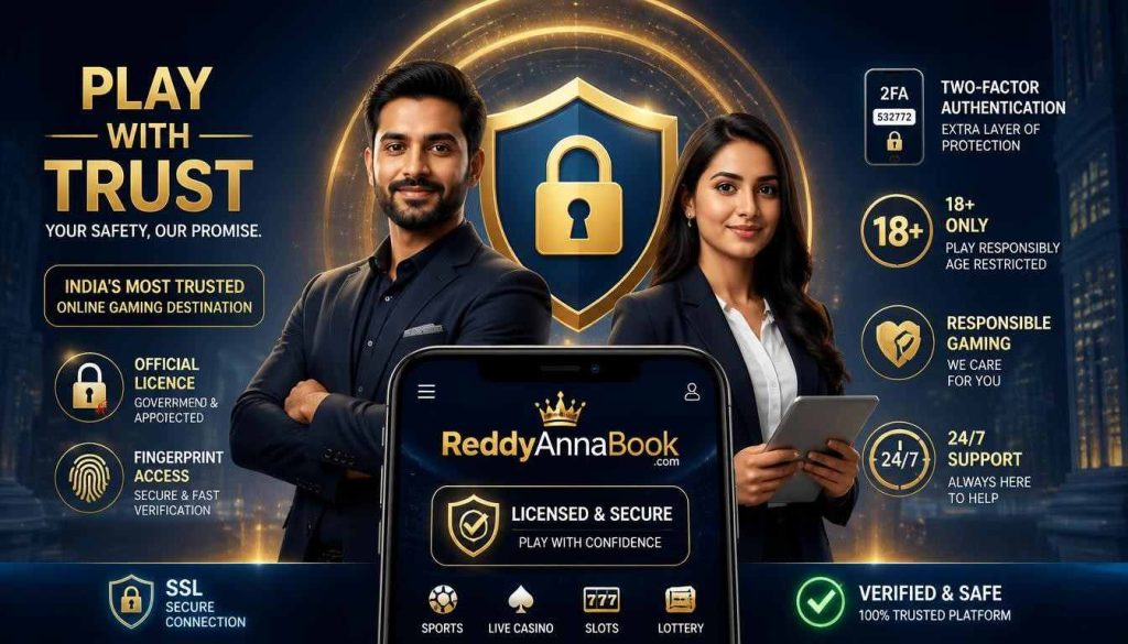 Reddy Anna Book safety and security banner highlighting secure online betting account protection